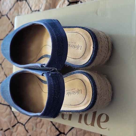 Life Stride Kayden Blue Espadrilles Wedge - Picture 3 of 5
